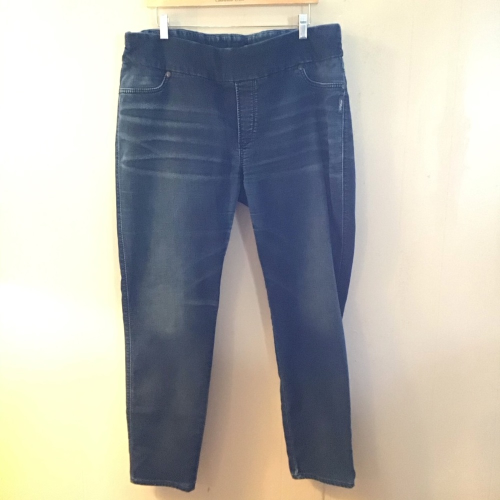SILVER PULL ON ELASTIC WAIST LEGGING (L) - Picture 1 of 7